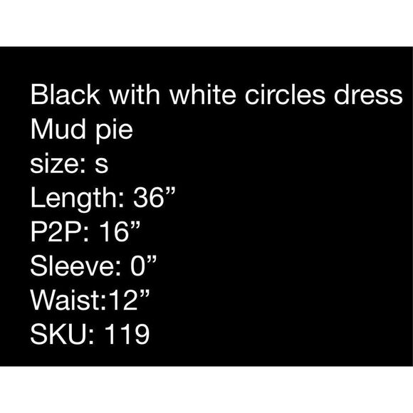 Mud Pie Black with white circles summer dress- size S - Picture 9 of 9